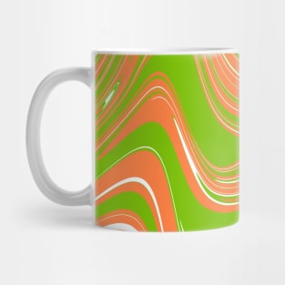 Orange Red Green Colors Marble Pattern Swirl Design Abstract Art Background Mug